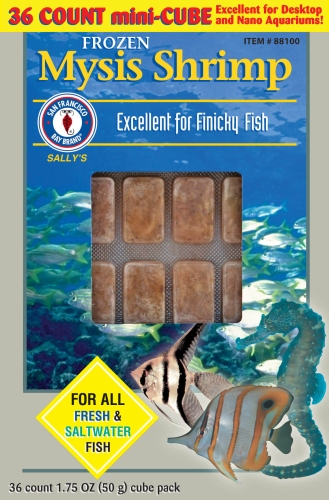 San Francisco Bay Frozen Mysis Shrimp Cubes 1.75oz