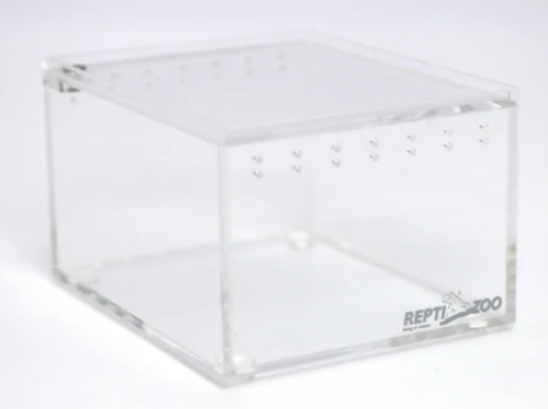 Reptizoo Mini Acrylic Case 2.5mm Thick, Transparent, 4.1"x3.5"x2.4"