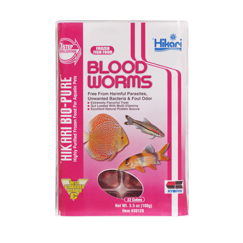 Hikari Frozen Blood Worms Cubes 3.5oz
