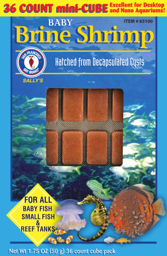 San Francisco Bay Frozen Baby Brine Shrimp Cubes 1.75oz