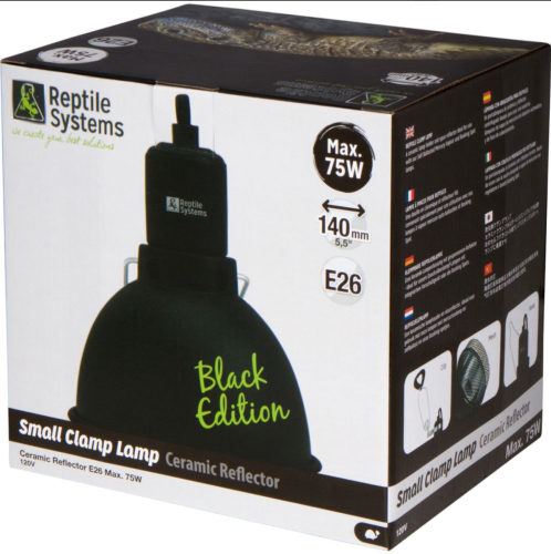Dr Tim Ceramic Reflector Clamp Lamp Black 75W