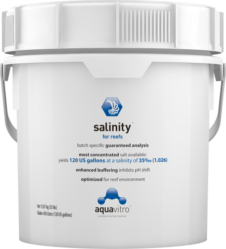 Seachem Aquavitro Reef Salinity Salt 120gal, 15.87kg, 35lbs