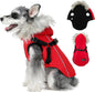 Waterproof Dog Coat Jacket with Faux Fur Hood & Reflective Strap