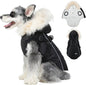 Waterproof Dog Coat Jacket with Faux Fur Hood & Reflective Strap