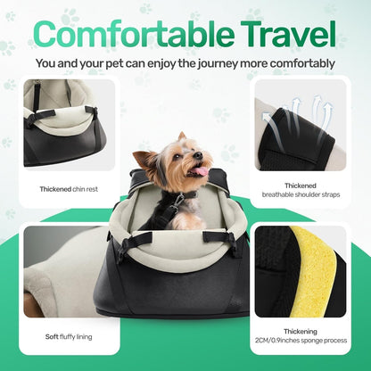 Small Dog Car Seat Booster PU Leather Travel Seat for Dogs up to 7lbs